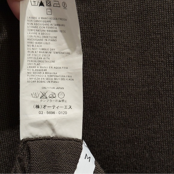 MaxMara Chocolate Brown Ribbed Knit Turtleneck Silk Panel Abitdo Dress Size M - Picture 6 of 7